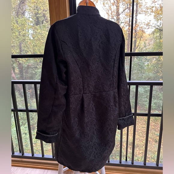 Steampunk Pirate Brocade Black Jacket ~ Men’s S - Picture 4 of 17